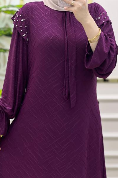 Ketrin Elbise Mürdüm