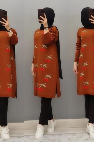 Kiraz Model Triko Tuniğim Taba
