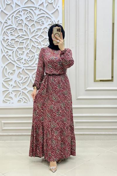 Kırçıl Elbise Bordo
