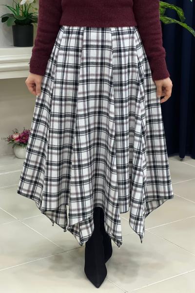 Kırlangıç Etek Beyaz bordo