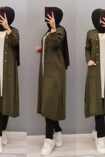 Kısa Model Hırkam Haki