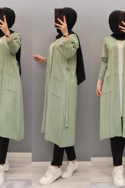 Kısa Model Hırkam Yeşil