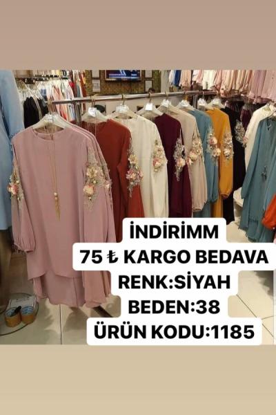 KOLLARI GÜLLÜ TUNİĞİM Siyah