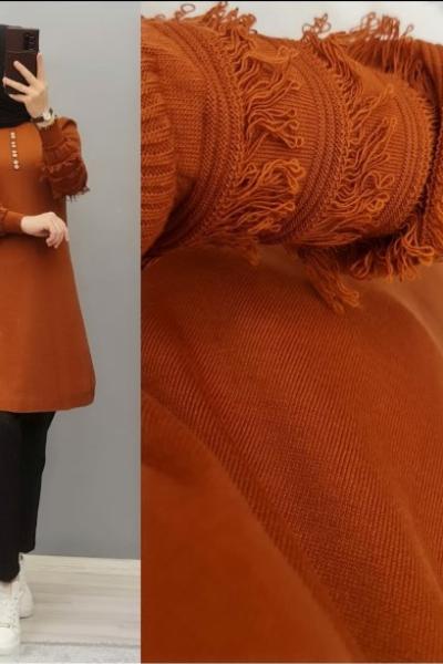 Kolları Püsküllü Tuniğim Kiremit