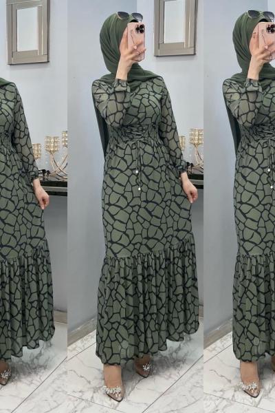 Korse Elbise  Yeşil