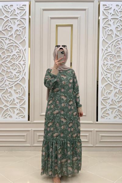 Leylak Şifon Elbisem Yeşil