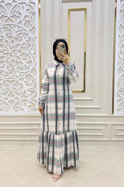 Manşet Elbisem Beyaz pembe