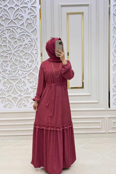 Melek Tesettür Elbise  Pembe