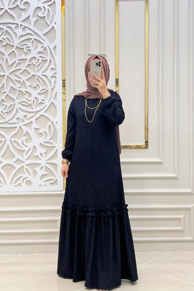 Melek Tesettür Elbise  Siyah