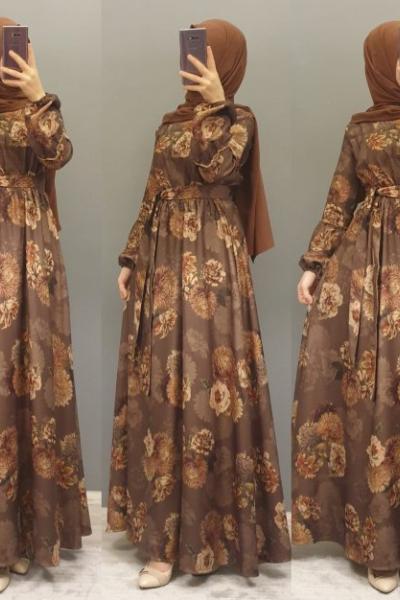 Mevsimlik Elbisem Kahverengi