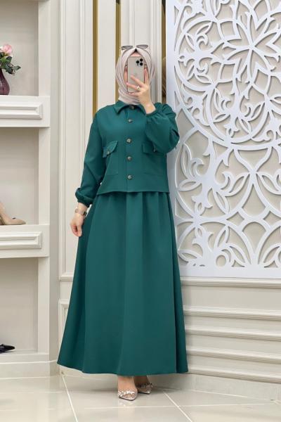Mini Tesettür Takım  Zümrüt