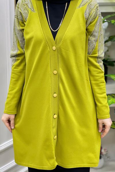 Müge Hırka Yağ Yeşili