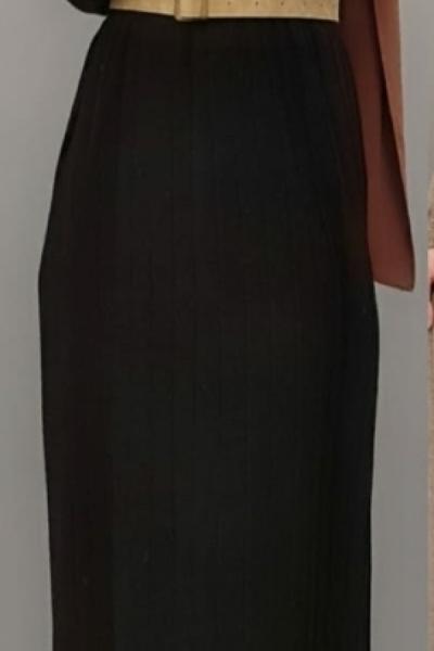 Önü Düğmeli Triko Elbisem Siyah