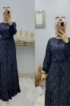Önü Düğmeli Beli İpli Elbisem Lacivert