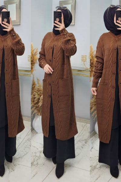 Örgü Hırka Kahverengi