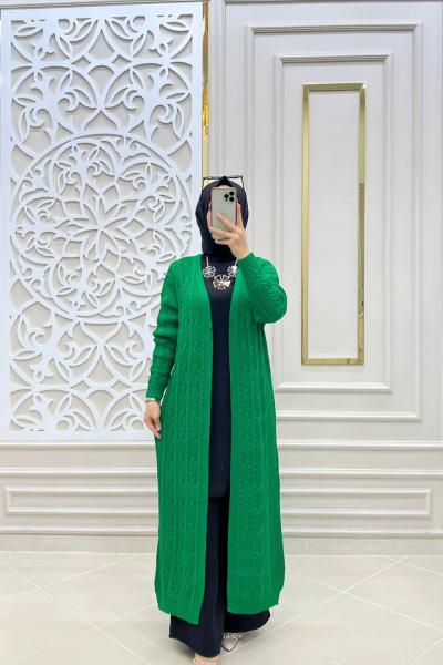 Örgü Triko Hırka  Yeşil