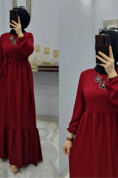 Pırıl Elbisem Bordo