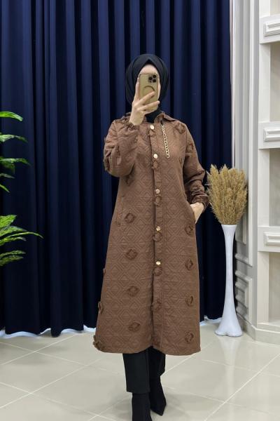 Ponpon Kap Kahverengi