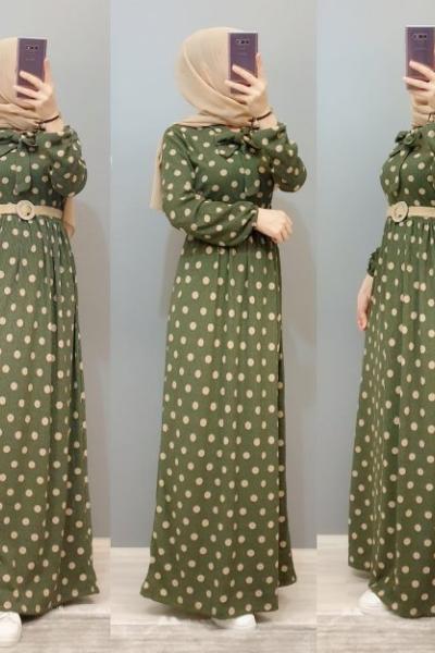 Puanlı Elbisem Haki