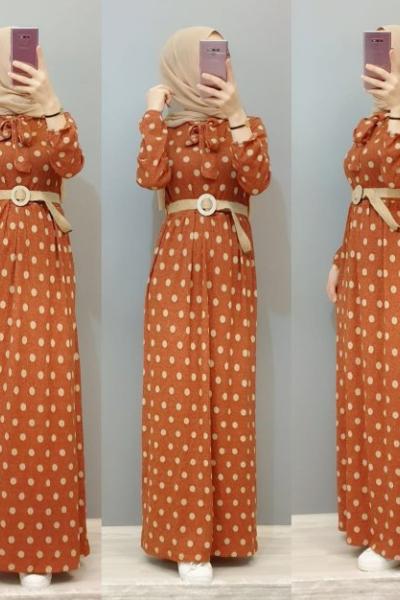 Puanlı Elbisem  Kiremit