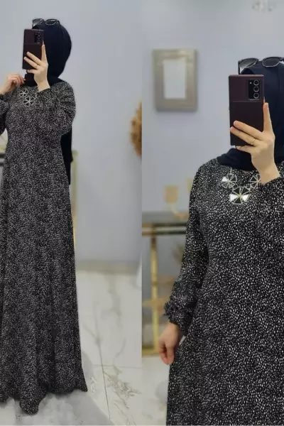 Puantiye Elbisem Siyah