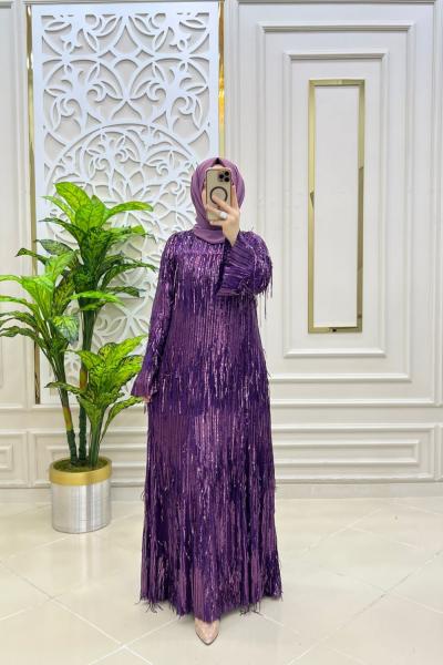 Pul Payet Elbisem Mor