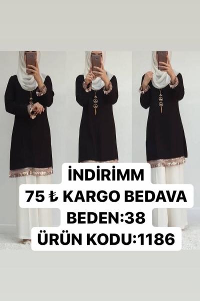 PULLU TUNİĞİM Siyah