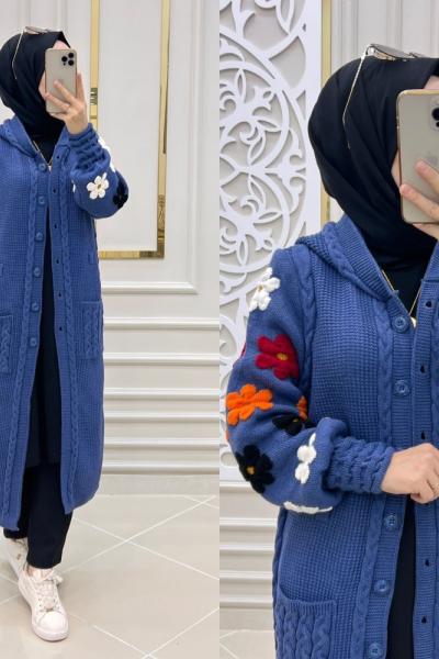 Renkli Papatya Hırkam İndigo