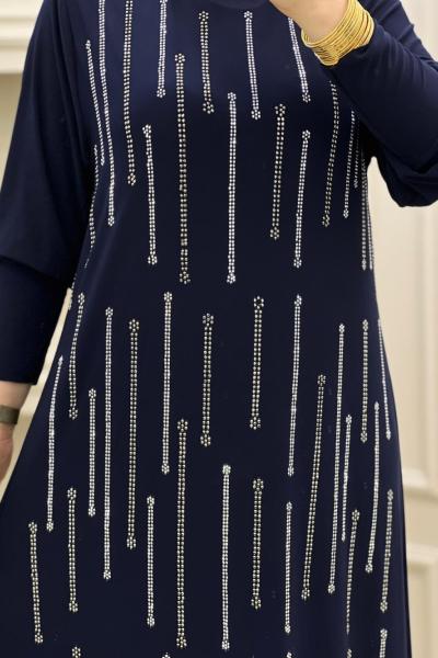 Roza Elbise Lacivert