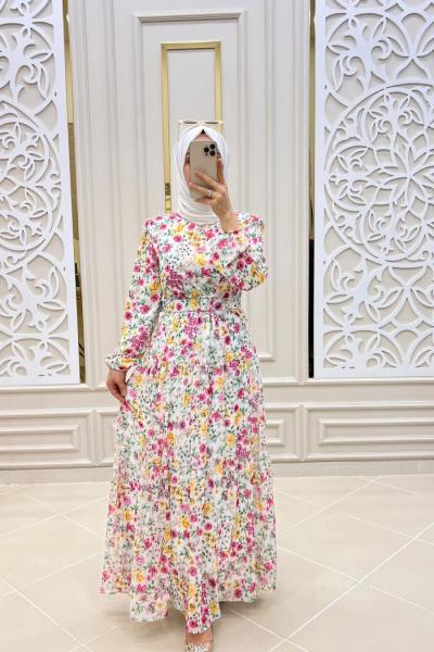 Şakayık Elbise Pembe