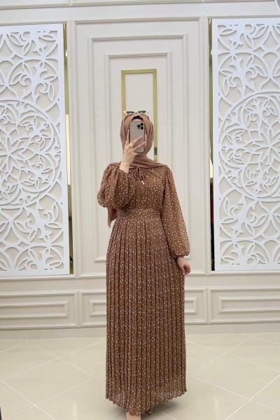 Sardunya Tesettür Elbisem Taba