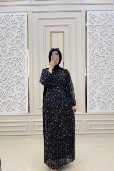 Sardunya Tesettür Elbisem Siyah