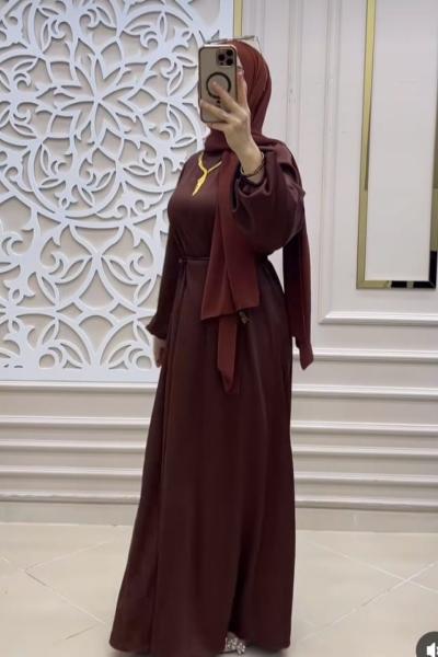 Sateen Elbise Acı Kahve