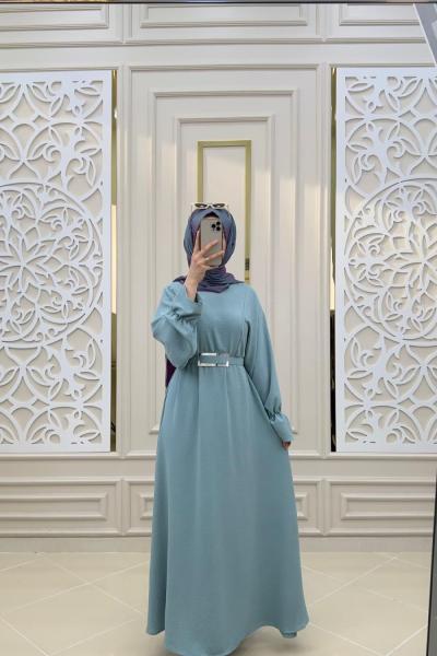 Selin Tesettür Elbise  Bebe Mavisi