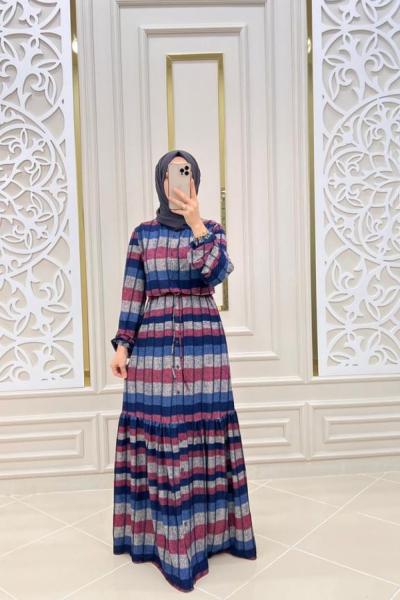 Şerit Elbise  Pembe