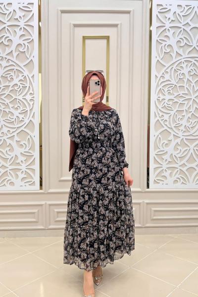 Sevim Tesettür Elbisem Siyah