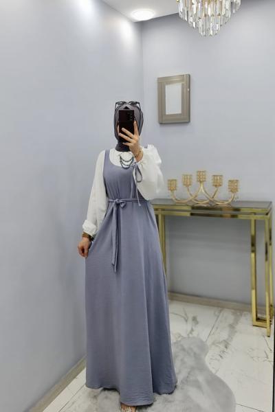 Şevval Jile Elbise Gri
