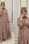 Sezen Tesettür Elbise  Camel