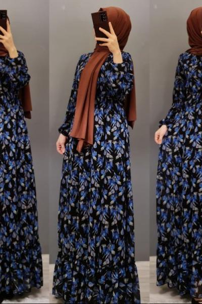 Şifon Elbisem Lacivert