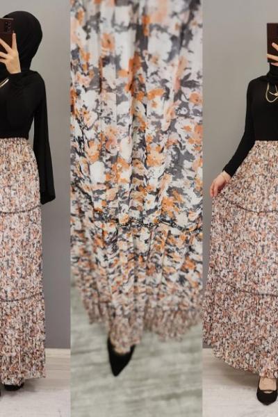 Şifon Etek Zamanı Başladı Hanımlar  Beyaz