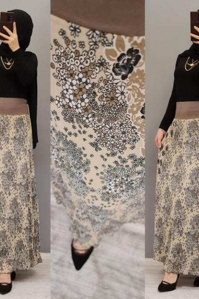 Şifon Etek Zamanı Başladı Hanımlar  Taba