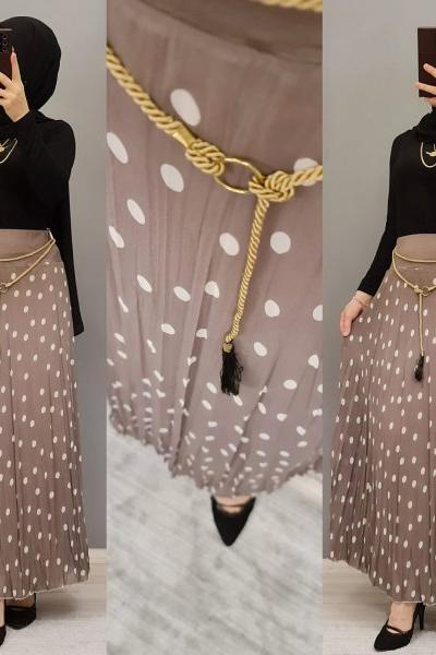 Şifon Etek Zamanı Başladı Hanımlar  Vizon Beyaz