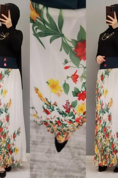 Şifon Etek Zamanı Başladı Hanımlar  Zümrüt