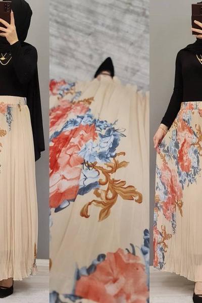 Şifon Etek Zamanı Başladı Hanımlar  Nar Çiçeği