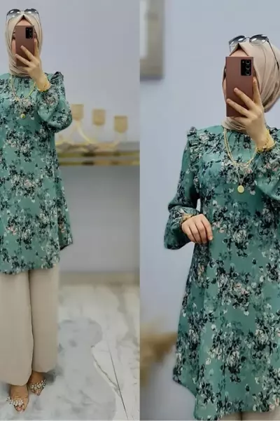 Şifon Takımım Mint Yeşili