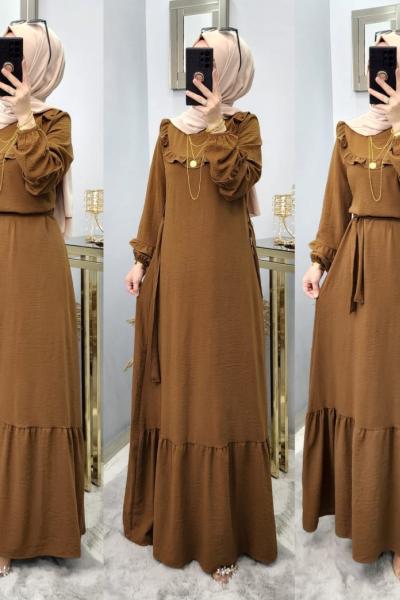 Simge Elbise  Kahverengi