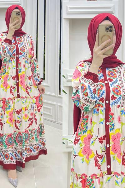 Şölen Elbise Bordo