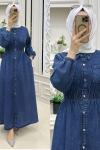 Star Kot Elbise Mavi