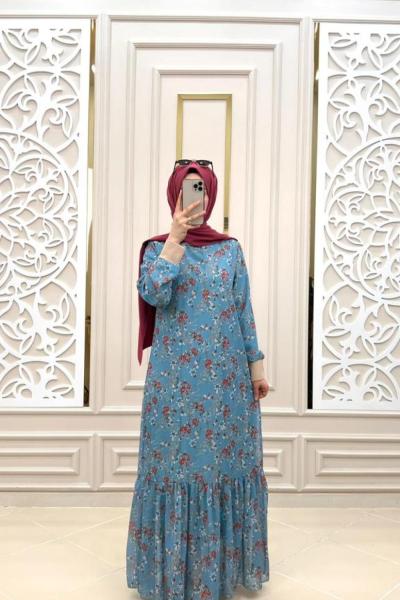 Suna Şifon Elbisem Mavi