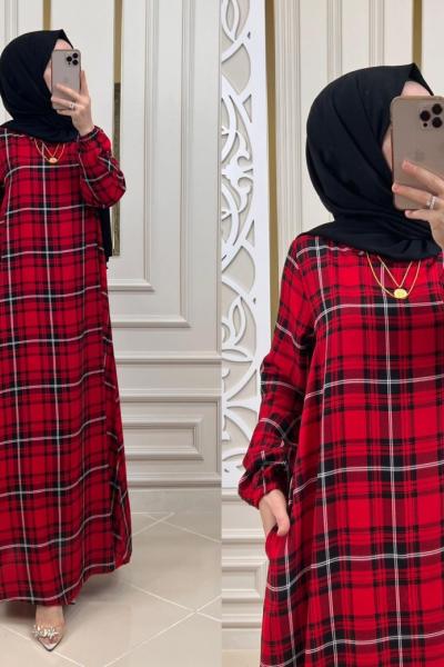 Tesettür Elbisenin En Rahat Hali Kırmızı